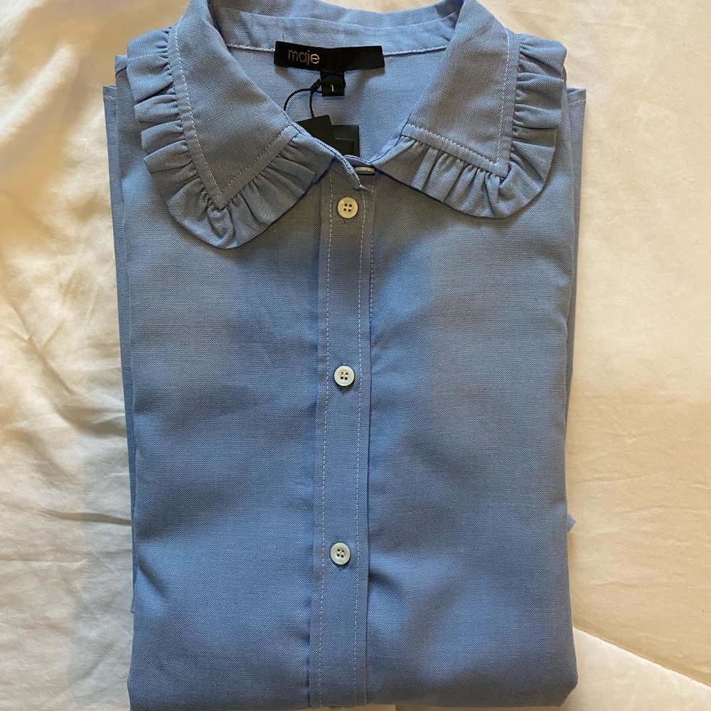 Maje Ruffled Collar Blouse - Fall 2021 - Picture 2 of 5